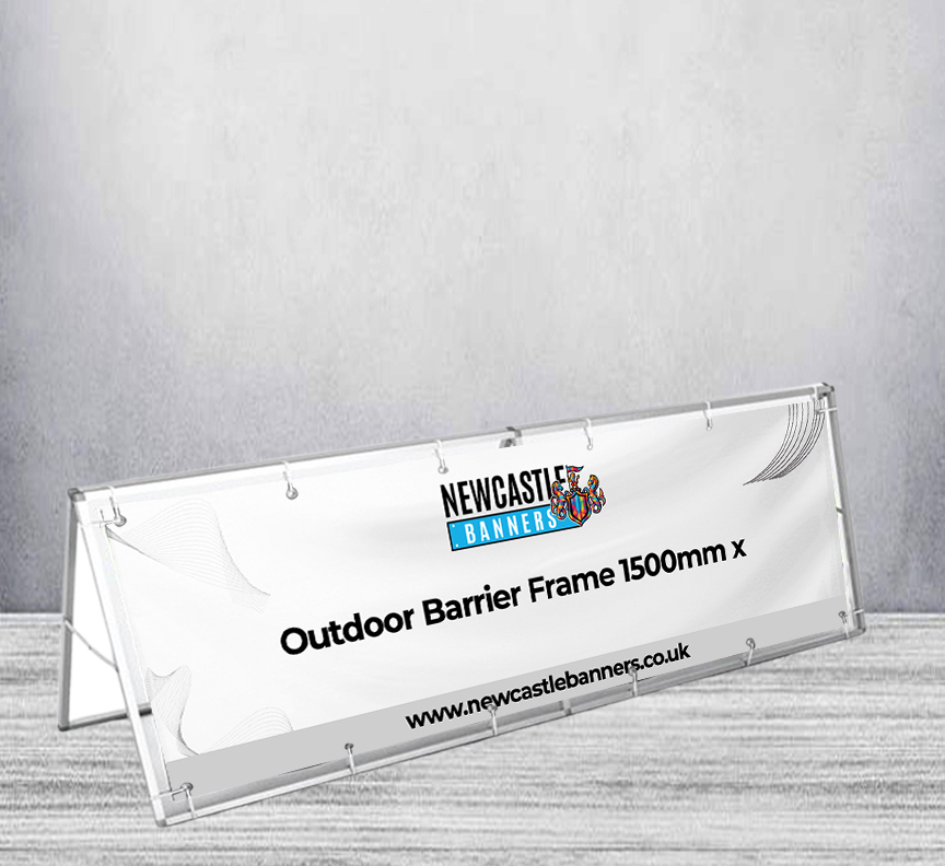 Outdoor Barrier Frame 1500mm x 700mm (With Banner)