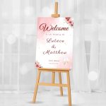 Wooden Easel With Printed Board And Sign